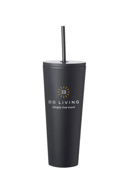 24oz Plastic Tumblers w/ Straw